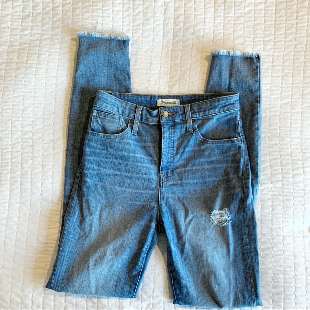 Madewell Distressed High Waisted Skinny Jeans 29 Taller